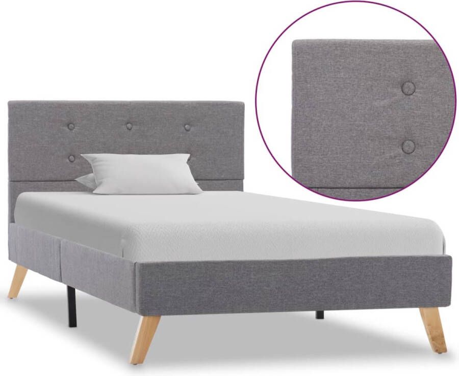 Decoways Bedframe stof lichtgrijs 90x200 cm