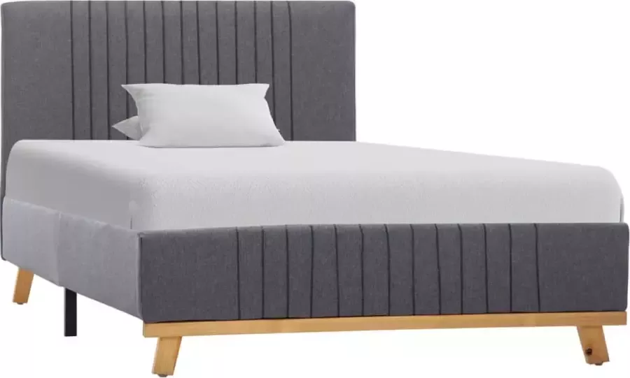 Decoways Bedframe stof lichtgrijs 90x200 cm