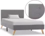 Decoways Bedframe stof lichtgrijs 90x200 cm - Thumbnail 1