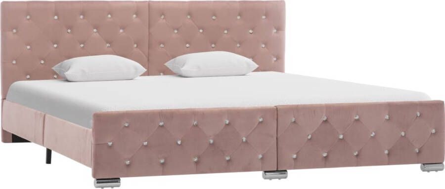 Decoways Bedframe stof roze 180x200 cm