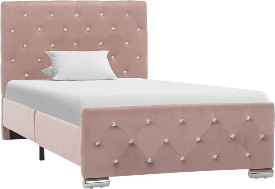 Decoways Bedframe stof roze 90x200 cm