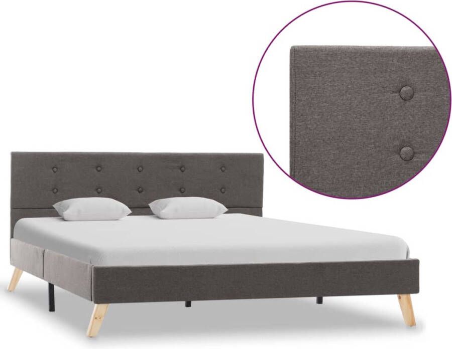 Decoways Bedframe stof taupe 140x200 cm