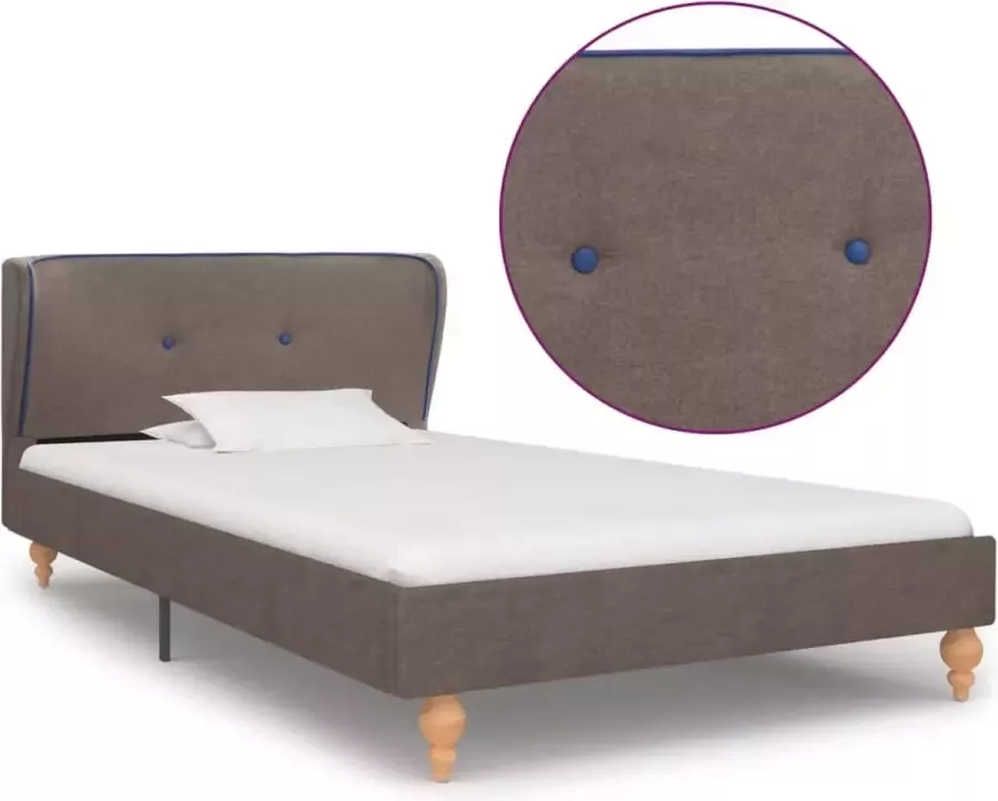 Decoways Bedframe stof taupe 90x200 cm