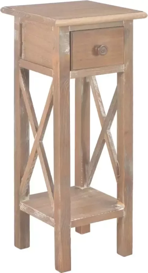 Decoways Bijzettafel 27x27x65 5 cm hout bruin