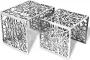 Decoways Bijzettafels 2 stuks vierkant aluminium zilver - Thumbnail 1