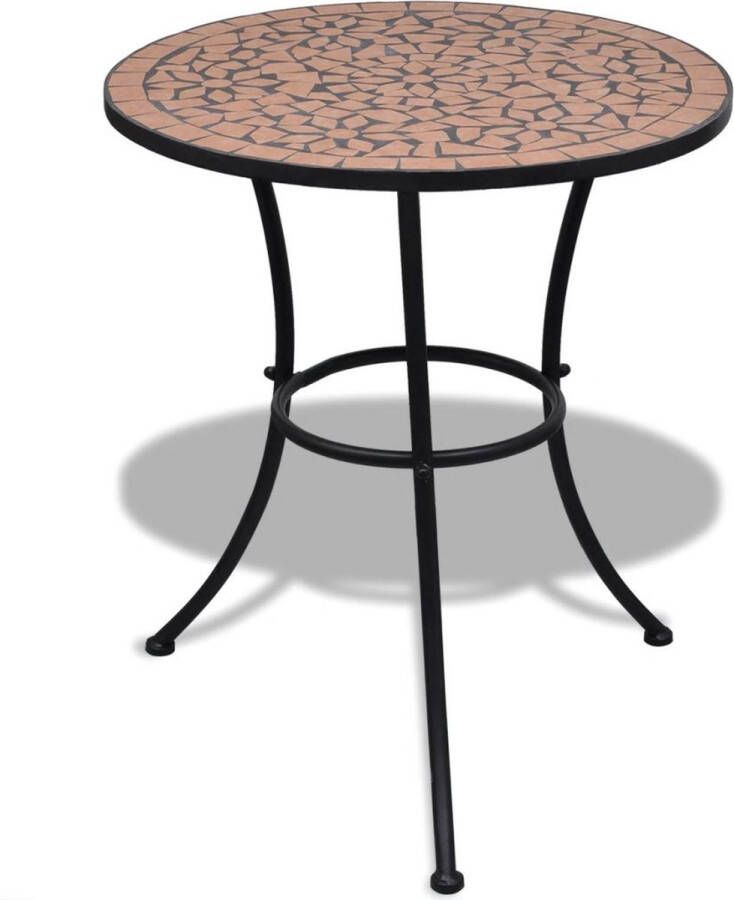 Decoways Bistrotafel 60 cm mozaïek terracottakleurig