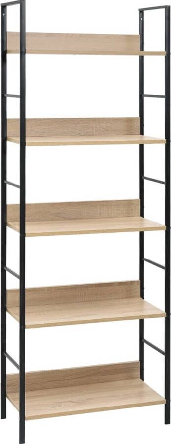 Decoways Boekenkast 5 schappen 60x27 6x158 5 cm spaanplaat eikenkleurig