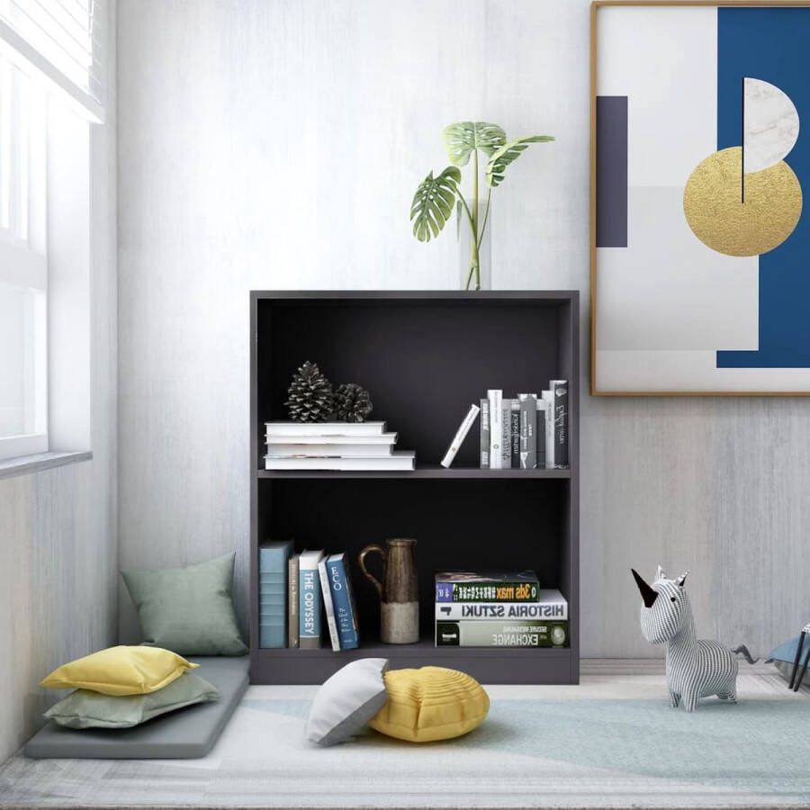 Decoways Boekenkast 60x24x74 5 cm spaanplaat grijs