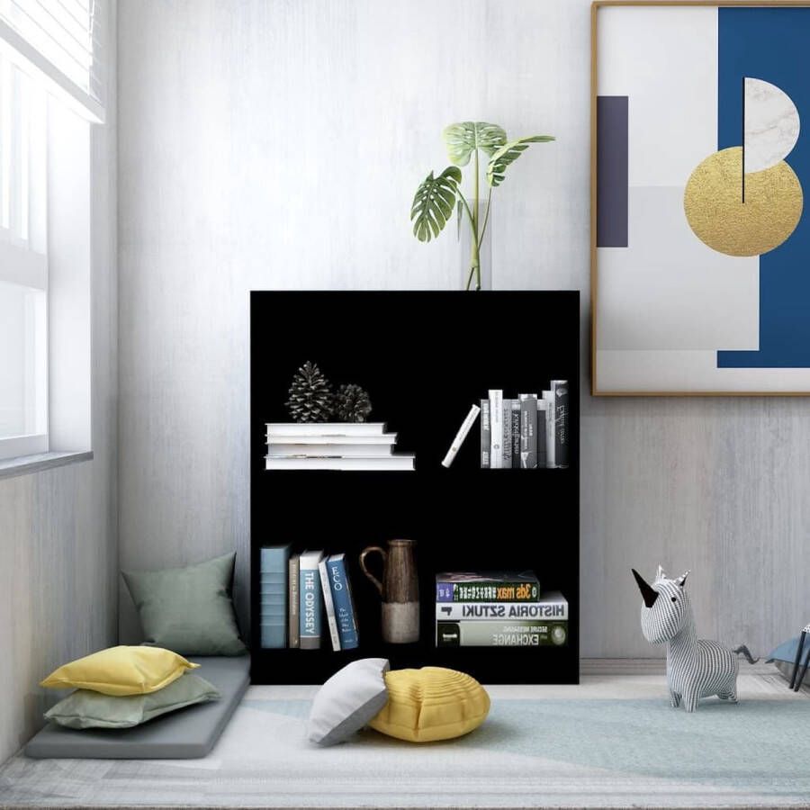 Decoways Boekenkast 60x24x74 5 cm spaanplaat zwart