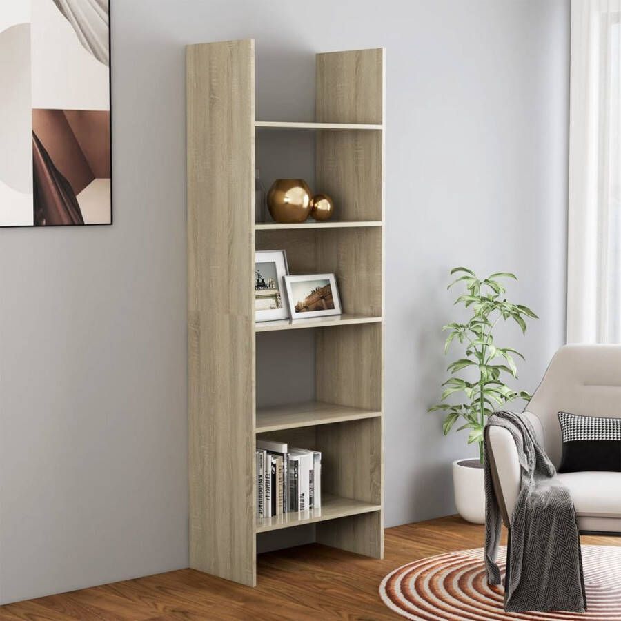 Decoways Boekenkast 60x35x180 cm spaanplaat sonoma eikenkleurig