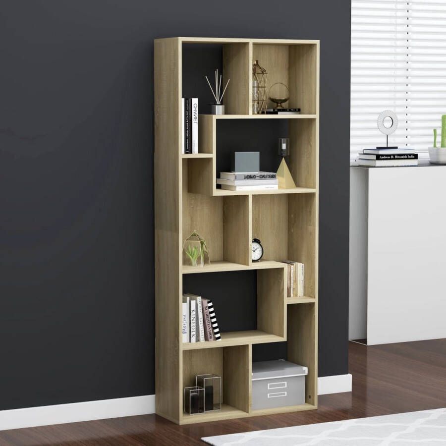 Decoways Boekenkast 67x24x161 cm spaanplaat sonoma eikenkleurig