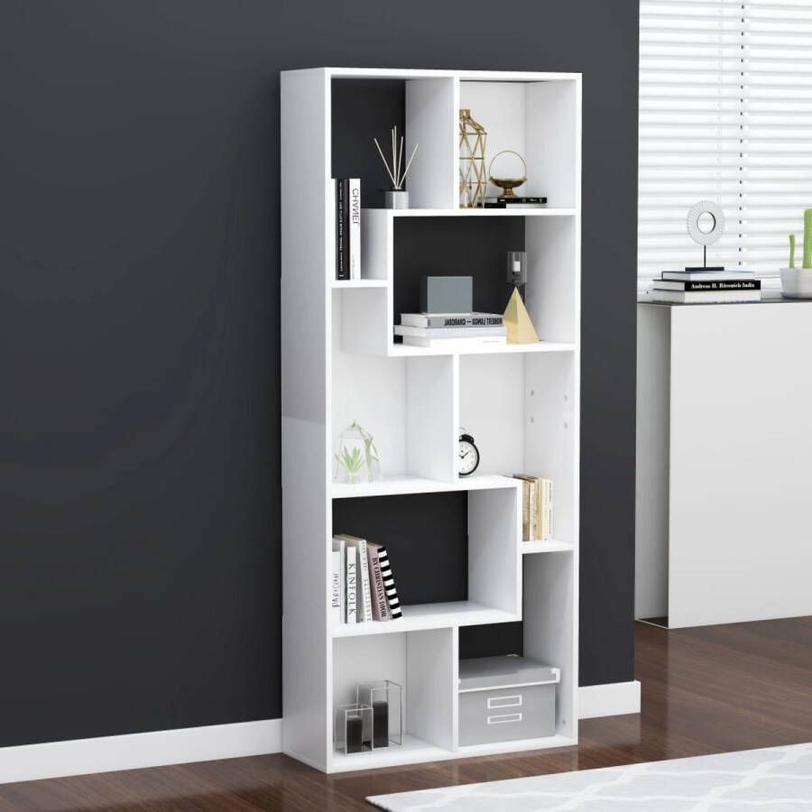 Decoways Boekenkast 67x24x161 cm spaanplaat wit