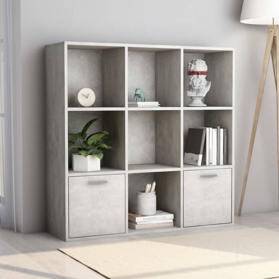 Decoways Boekenkast 98x30x98 cm spaanplaat betongrijs