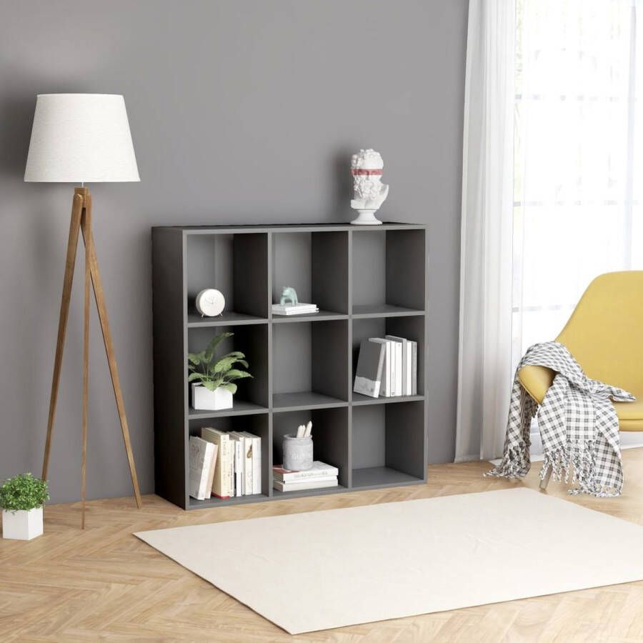 Decoways Boekenkast 98x30x98 cm spaanplaat grijs