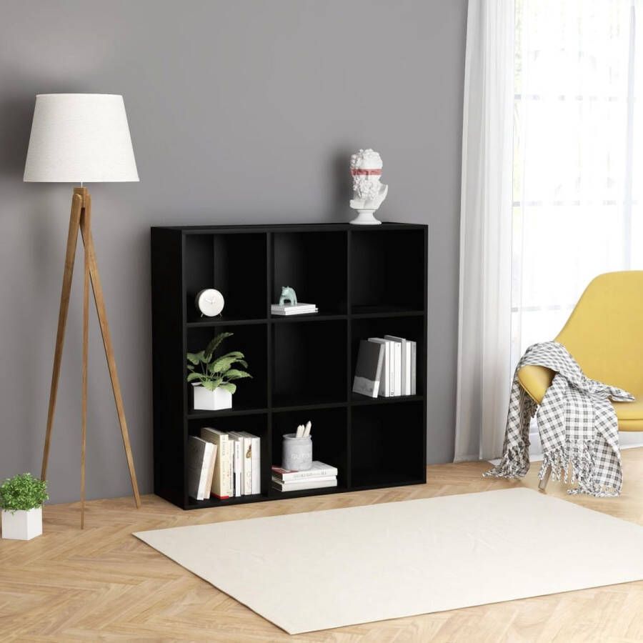 Decoways Boekenkast 98x30x98 cm spaanplaat zwart