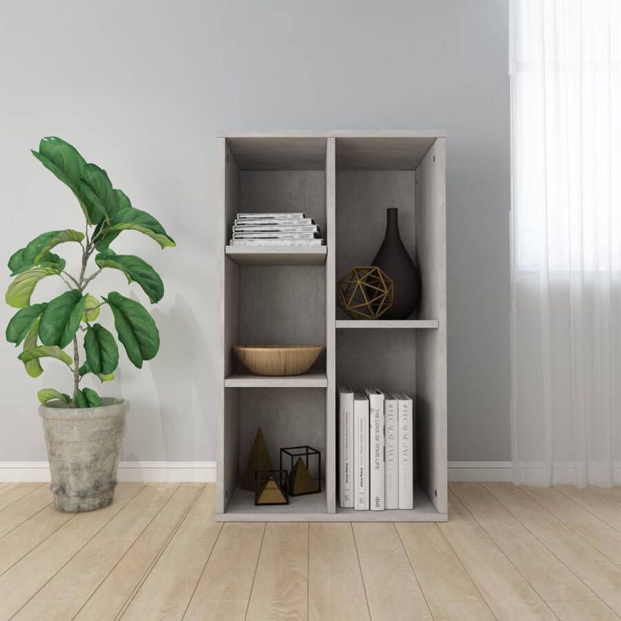 Decoways Boekenkast dressoir 50x25x80 cm spaanplaat betongrijs