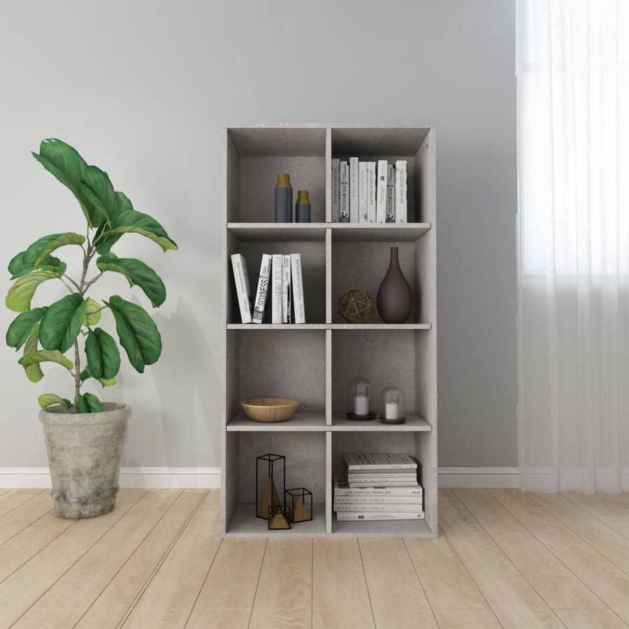 Decoways Boekenkast dressoir 66x30x130 cm spaanplaat betongrijs