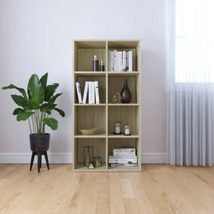 Decoways Boekenkast dressoir 66x30x130 cm spaanplaat sonoma eikenkleurig