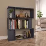 Decoways Boekenkast kamerscherm 80x24x96 cm spaanplaat grijs - Thumbnail 1