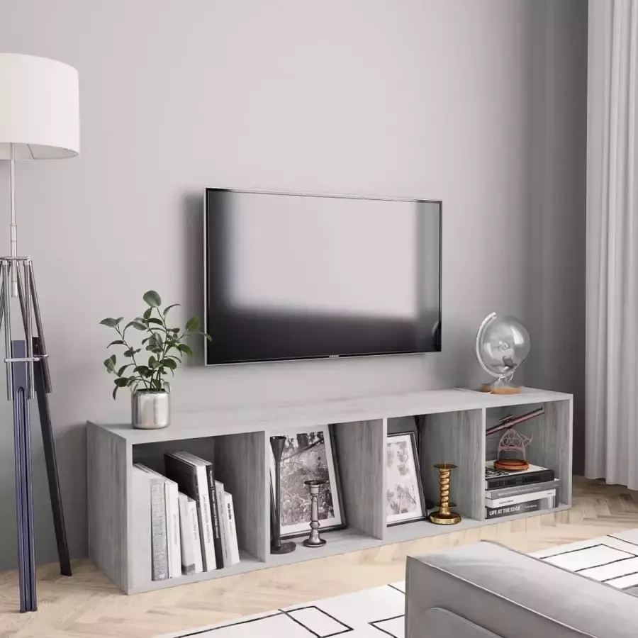 Decoways Boekenkast tv-meubel 143x30x36 cm betongrijs