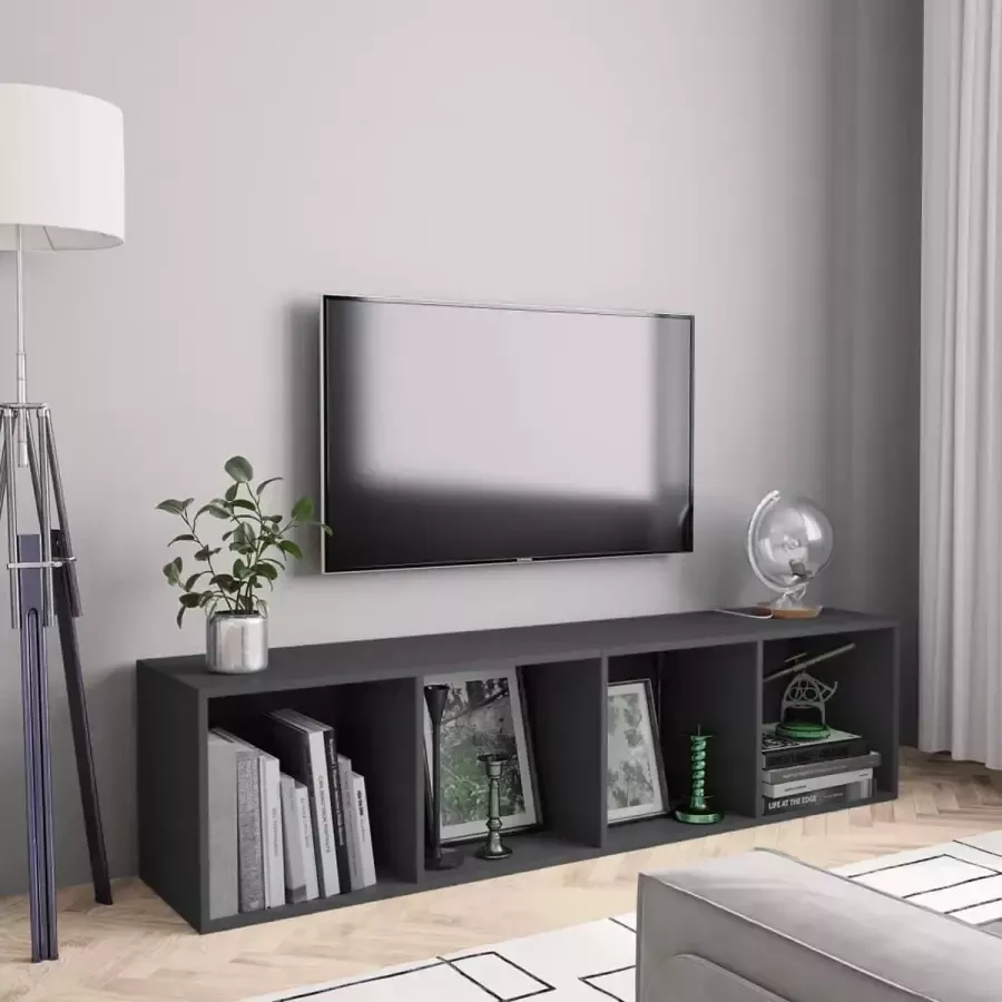 Decoways Boekenkast tv-meubel 143x30x36 cm grijs