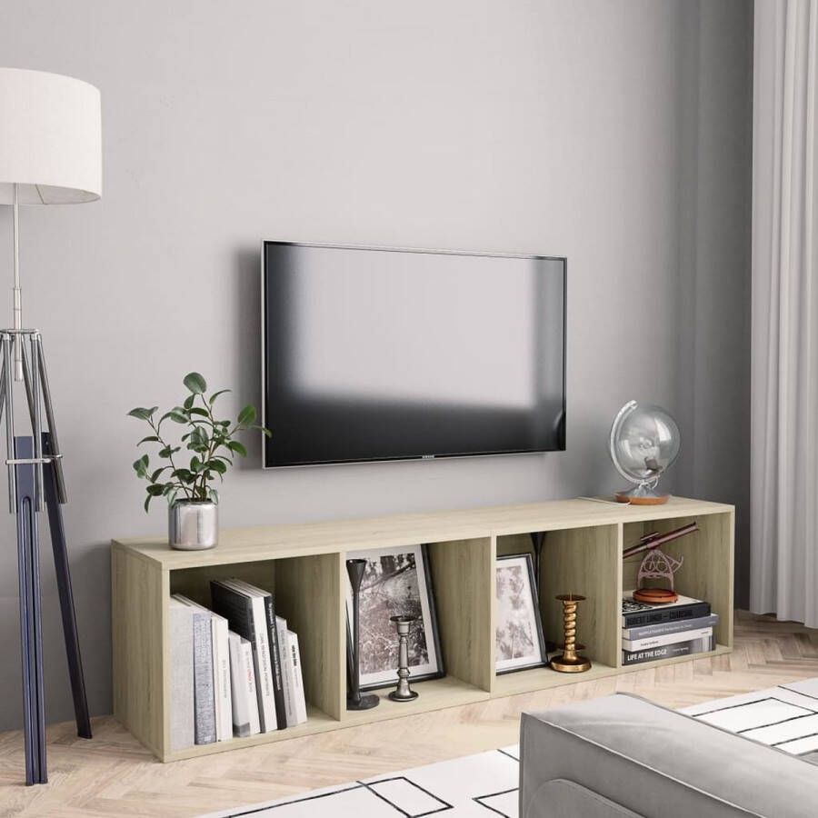 Decoways Boekenkast tv-meubel 143x30x36 cm sonoma eikenkleurig