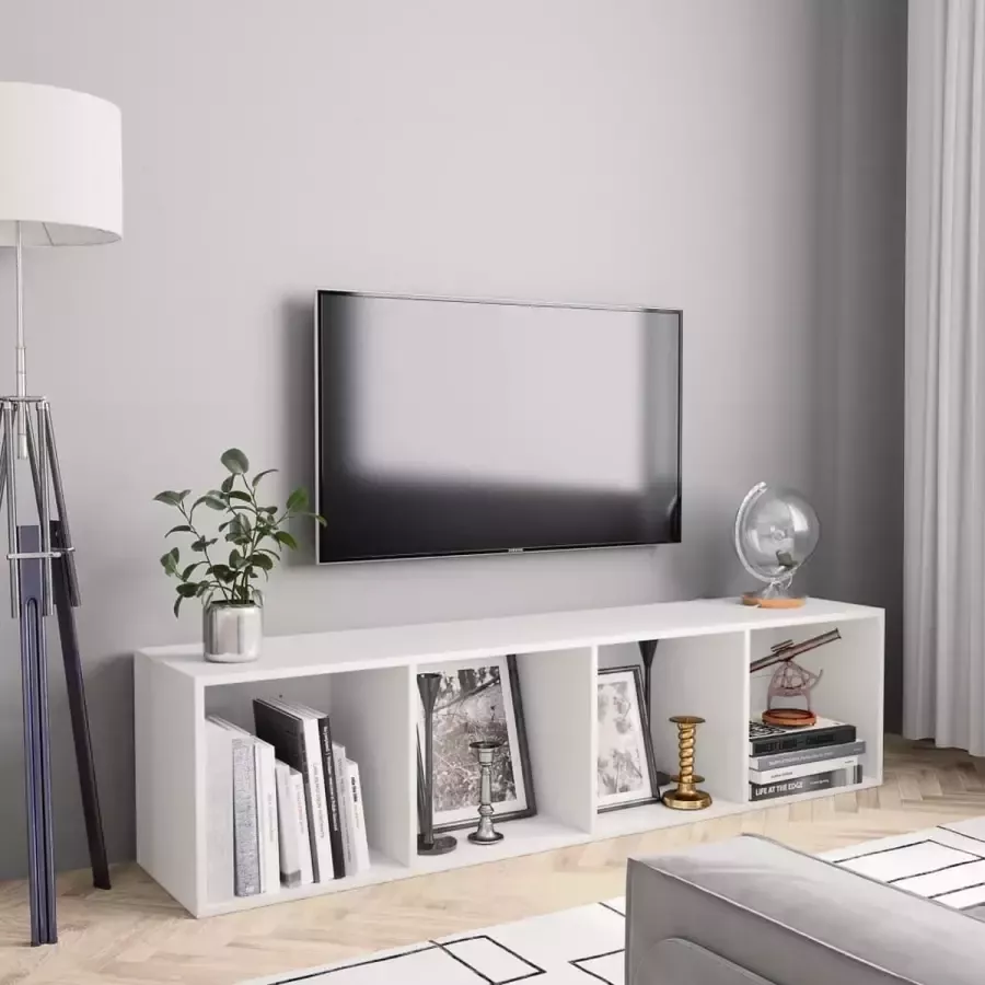 Decoways Boekenkast tv-meubel 143x30x36 cm wit