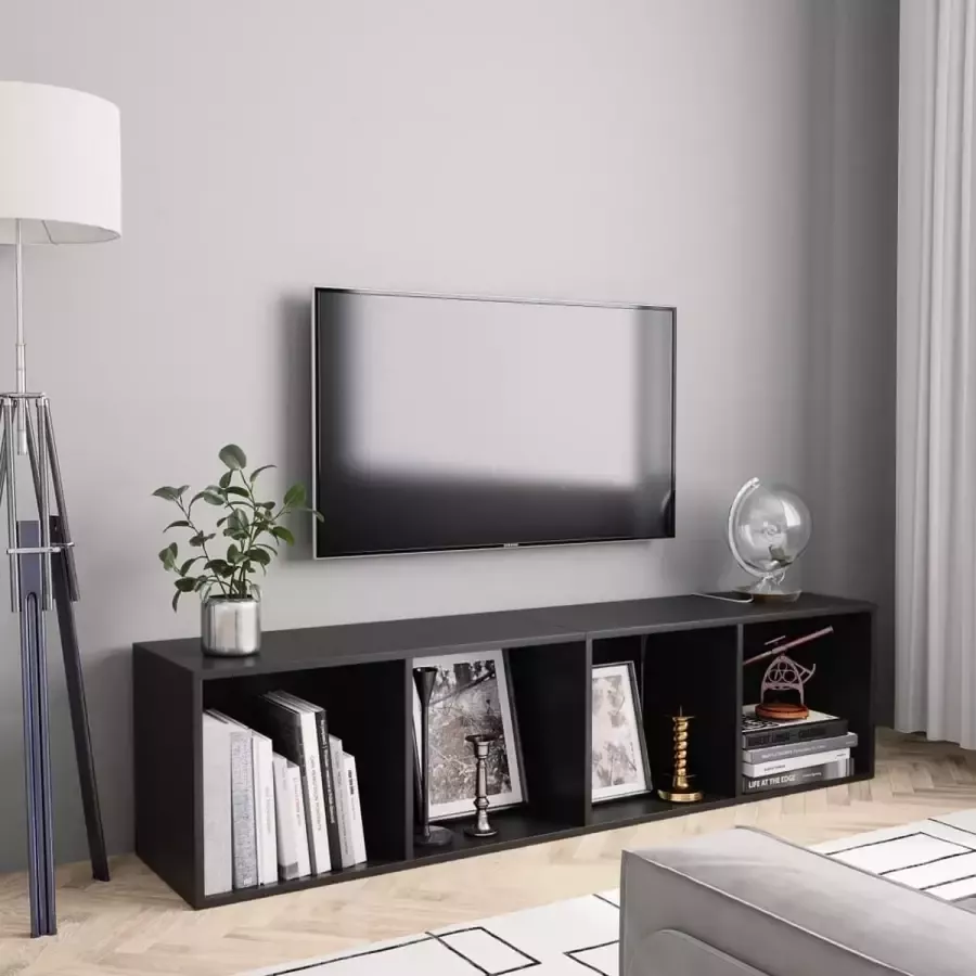 Decoways Boekenkast tv-meubel 143x30x36 cm zwart