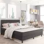 Decoways Boxspring stof donkergrijs 160x200 cm - Thumbnail 3