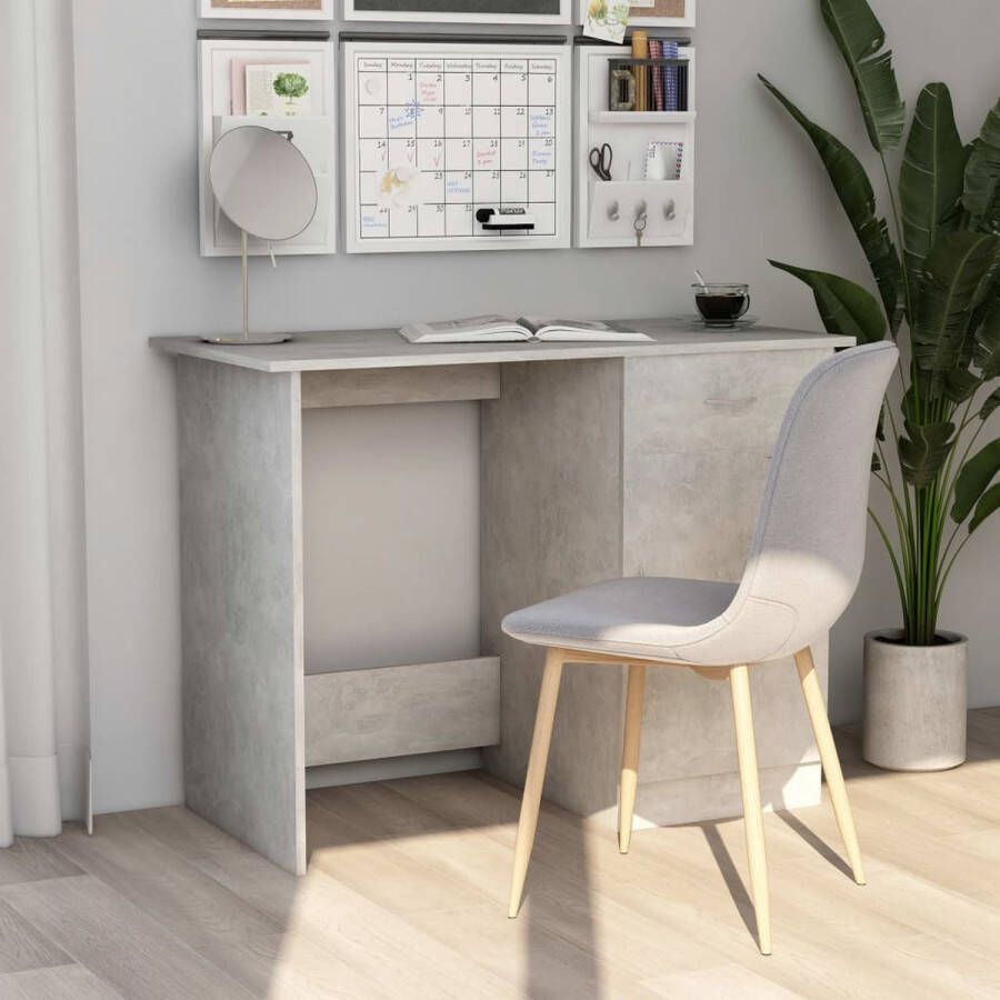 Decoways Bureau 100x50x76 cm spaanplaat betongrijs