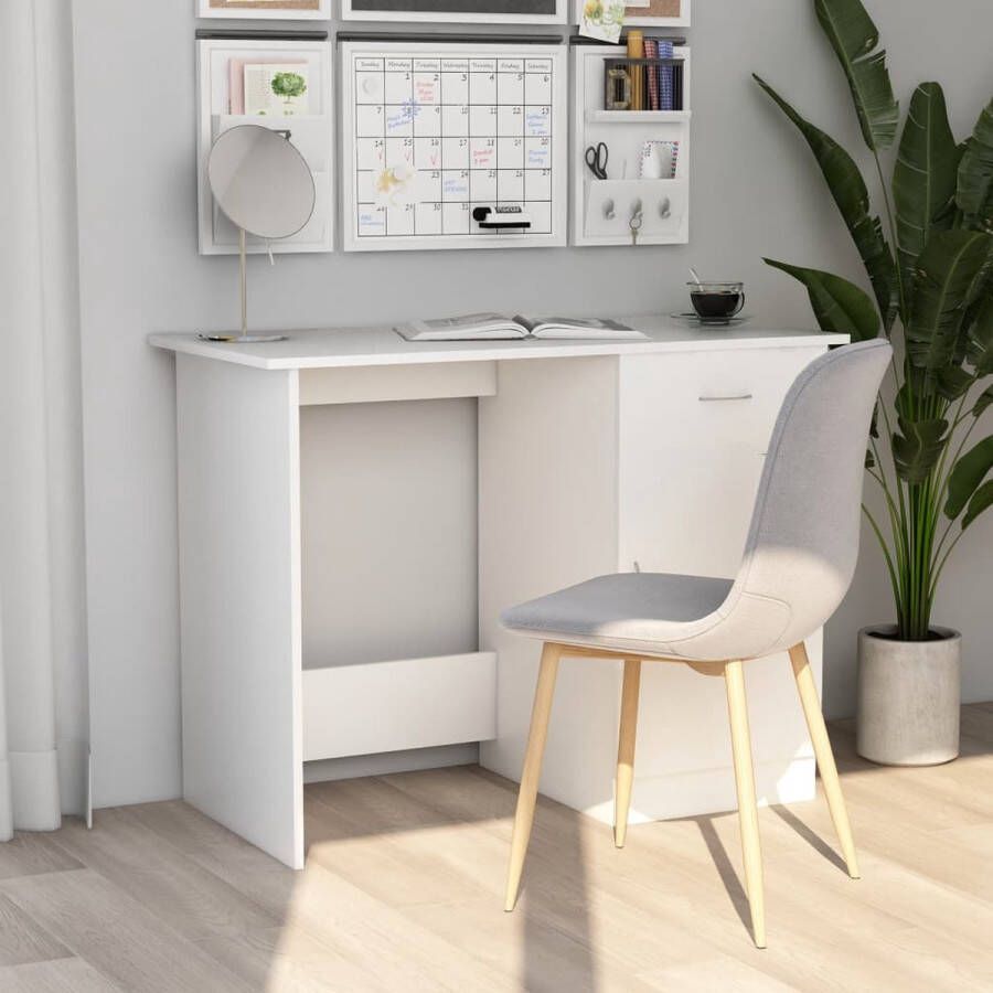 Decoways Bureau 100x50x76 cm spaanplaat wit