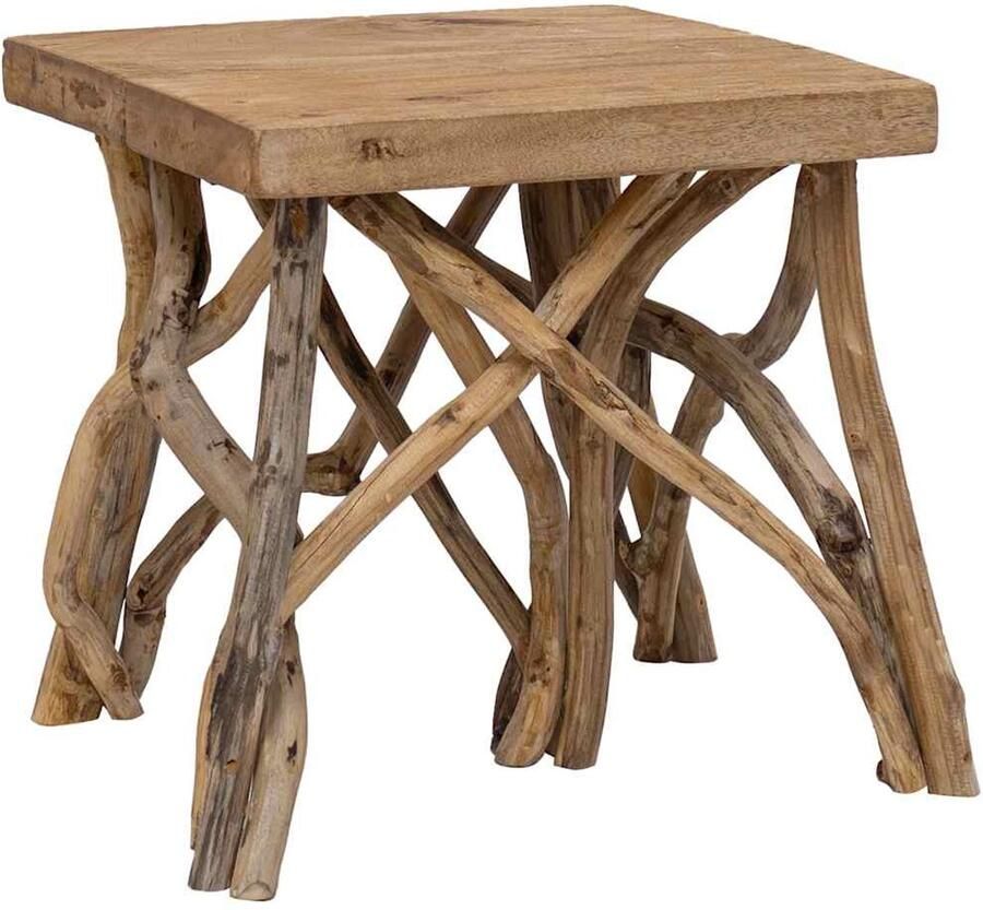 Decoways FIONERA Salontafel takken 40x40x40 cm gemengd gerecycled hout