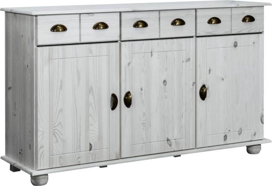 Decoways Dressoir 134x39x79 5 cm massief grenenhout