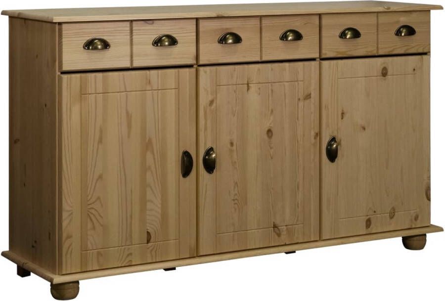 Decoways Dressoir 134x39x79 5 cm massief grenenhout