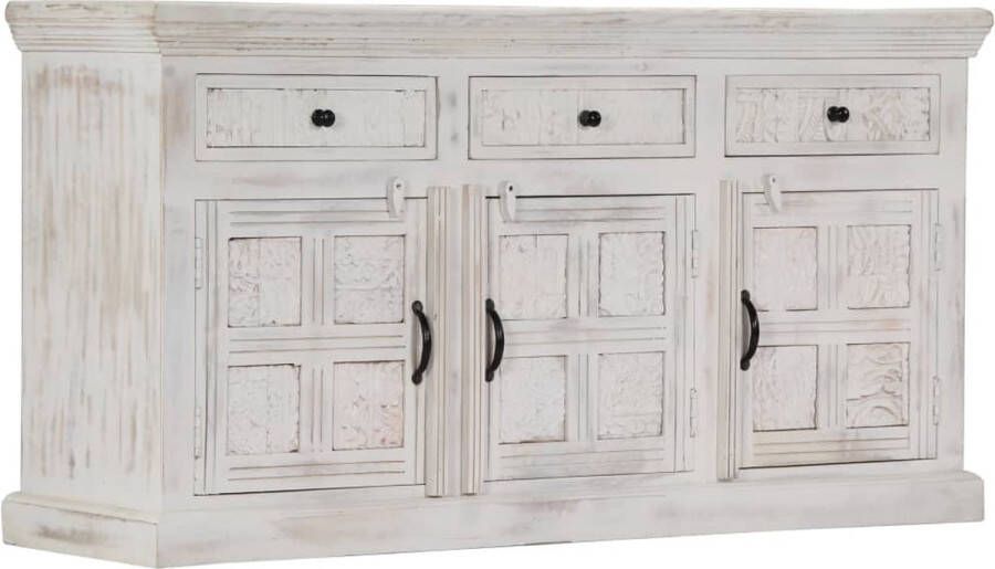 Decoways Dressoir 140x40x74 cm massief mangohout wit