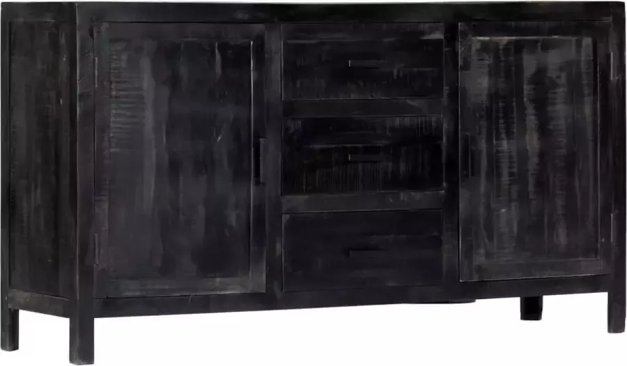Decoways Dressoir 147x40x80 cm massief mangohout zwart