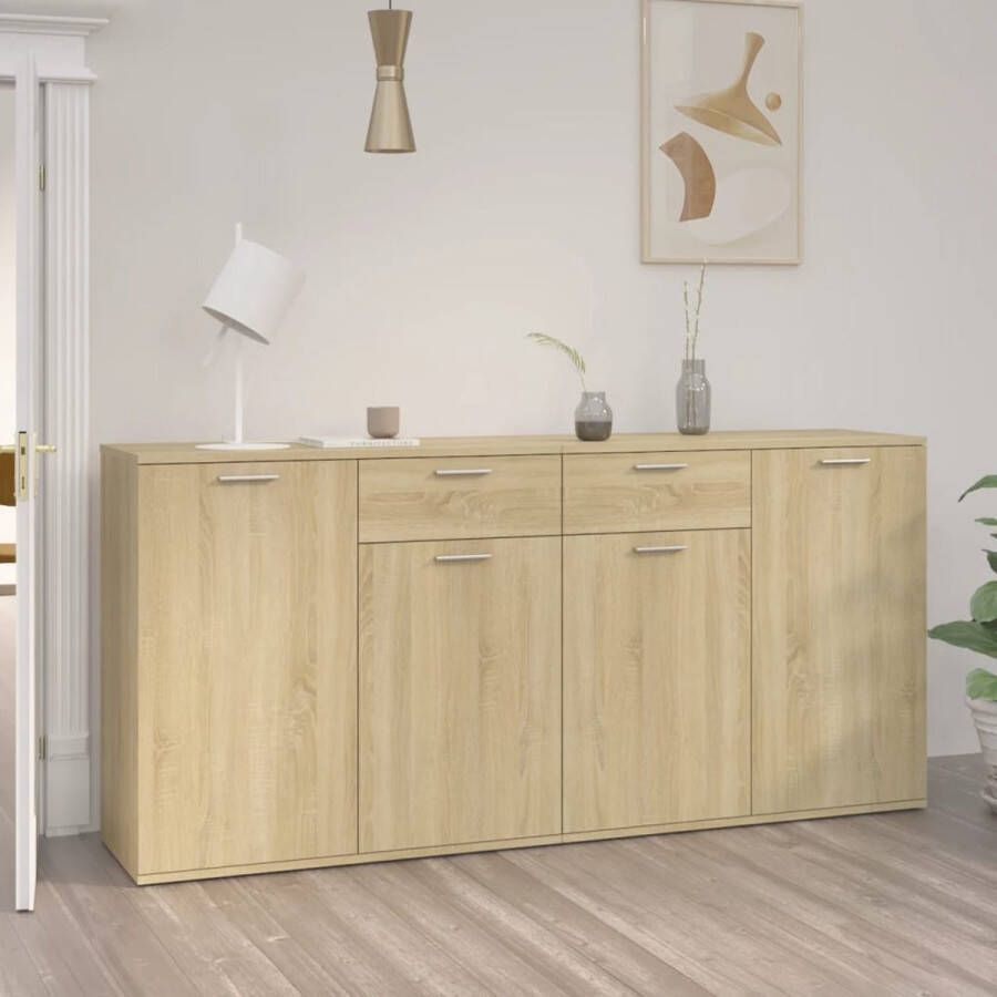 Decoways Dressoir 160x36x75 cm spaanplaat sonoma eikenkleurig