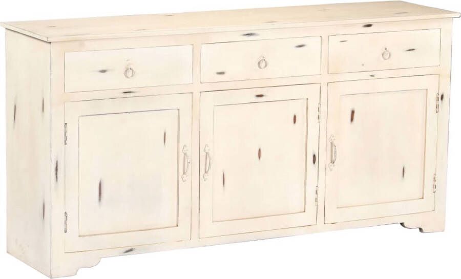 Decoways Dressoir 160x40x80 cm massief mangohout wit