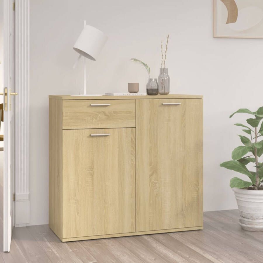 Decoways Dressoir 80x36x75 cm spaanplaat sonoma eikenkleurig