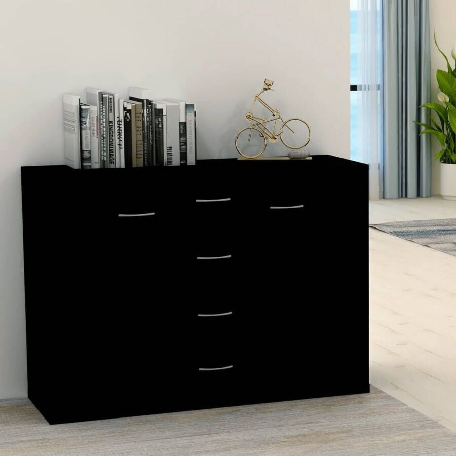 Decoways Dressoir 88x30x65 cm spaanplaat zwart