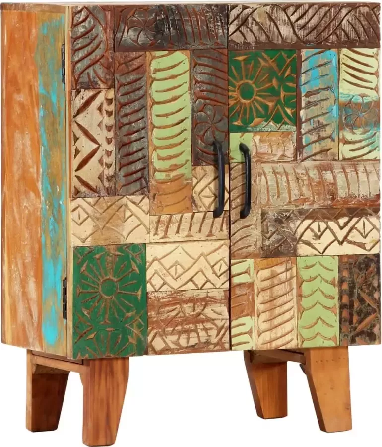 Decoways Dressoir handgesneden 60x30x75 cm massief gerecycled hout