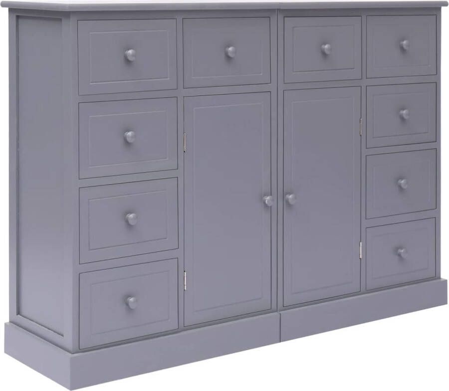 Decoways Dressoir met 10 lades 113x30x79 cm hout grijs