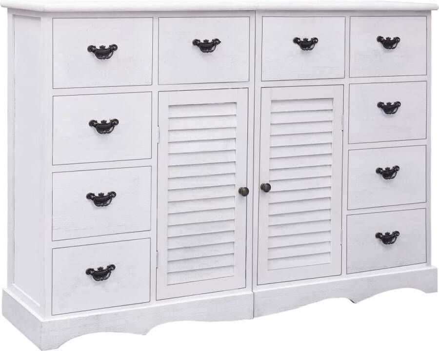 Decoways Dressoir met 10 lades 113x30x79 cm hout wit