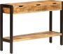 Decoways Dressoir met 3 lades 110x35x75 cm massief mangohout - Thumbnail 3