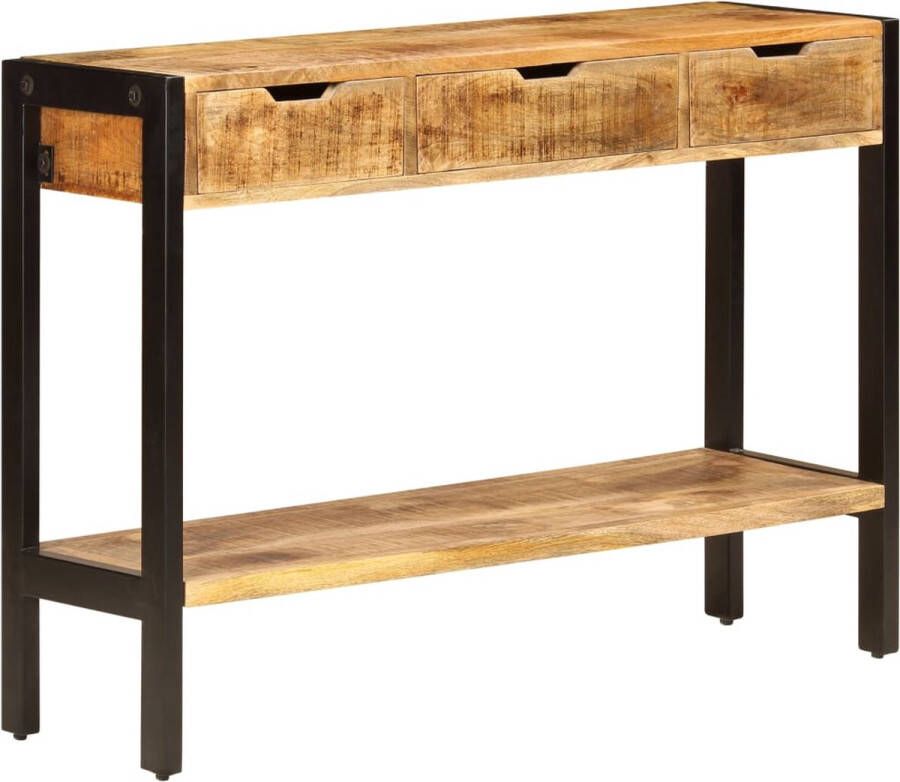 Decoways Dressoir met 3 lades 110x35x75 cm massief mangohout