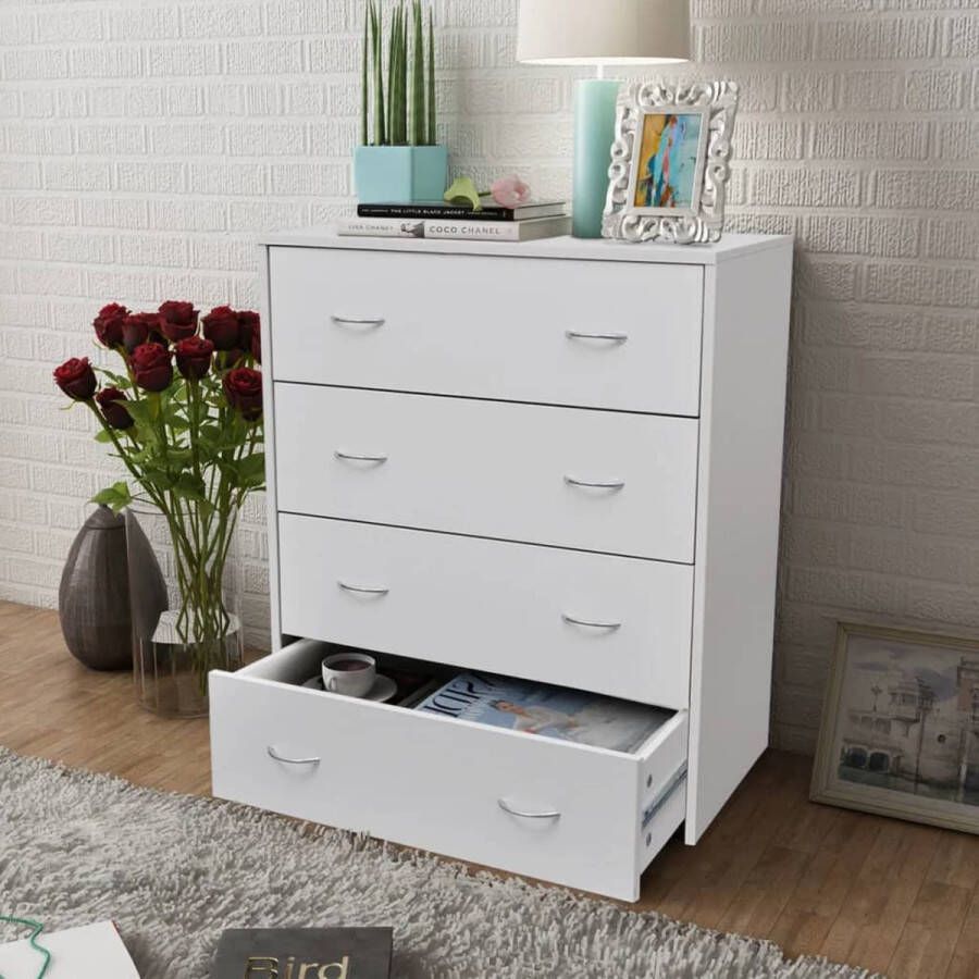 Decoways Dressoir met 4 lades 60x30 5x71 cm wit