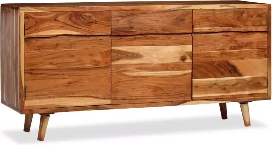 Decoways Dressoir met bewerkte deuren 160x40x75 cm massief hout