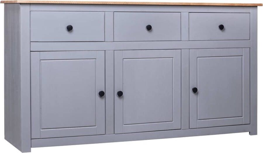 Decoways Dressoir Panama Range 135x40x80 cm massief grenenhout grijs