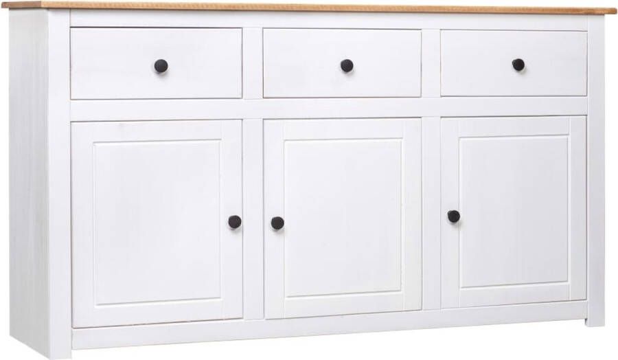 Decoways Dressoir Panama Range 135x40x80 cm massief grenenhout wit