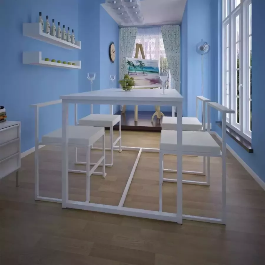 Decoways Eetkamerset 5-delig wit